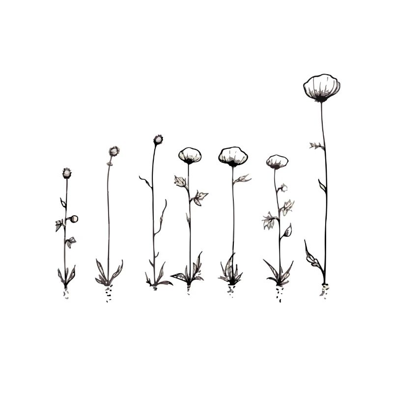 Serene Linear Floral Art
