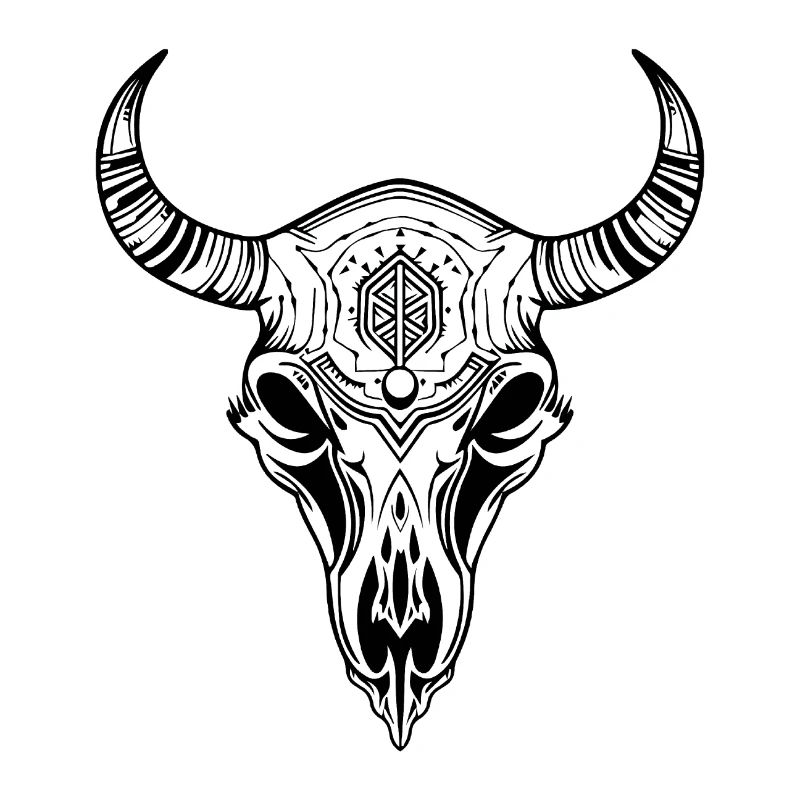 Kuh Schädel Boho