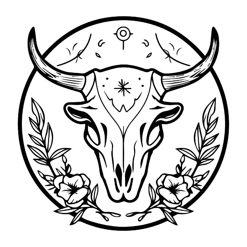 Kuh Schädel Boho