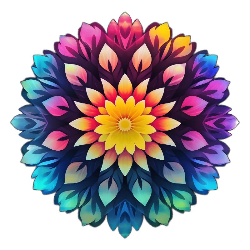 Mehrfarbiges blumiges psychedelisches Mandala