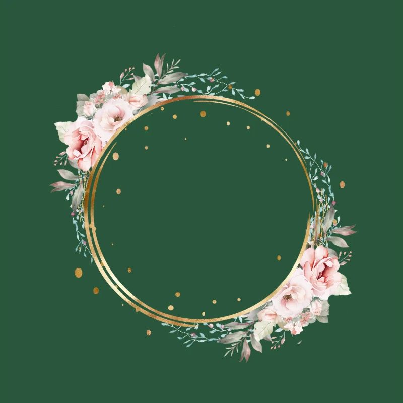 Modern Pastel Boho Flower Circle customizable
