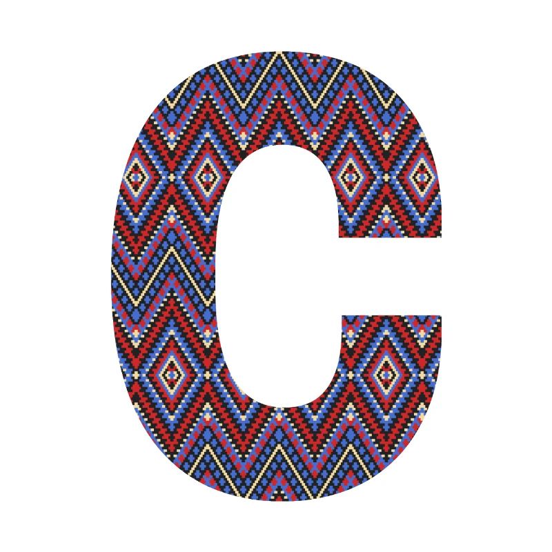 Monogram Letter C- geometric pattern