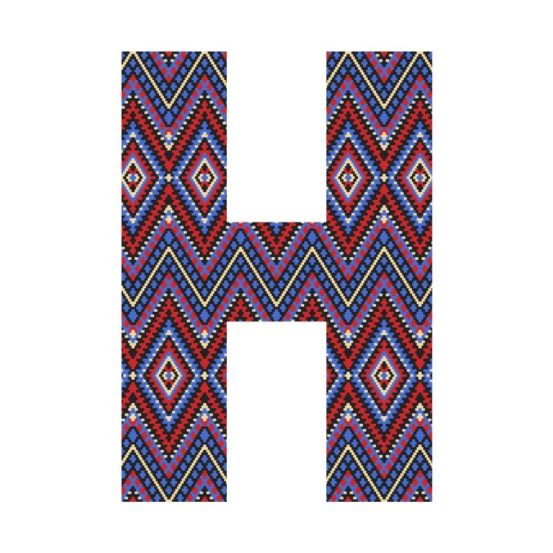 Monogram Letter H- geometric pattern