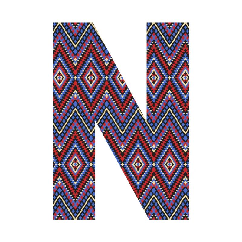 Monogram Letter N- geometric pattern