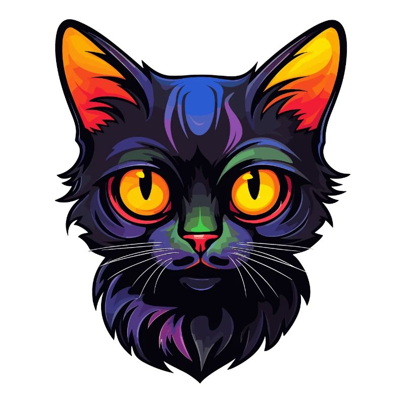Dessin animé du petit chat noir