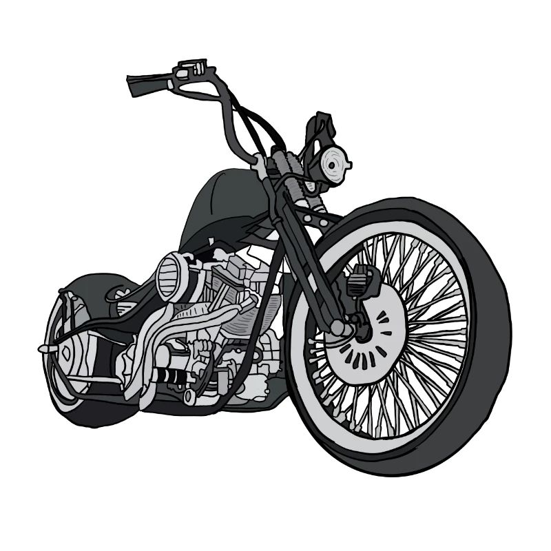 Schwarzer Chopper Grafik