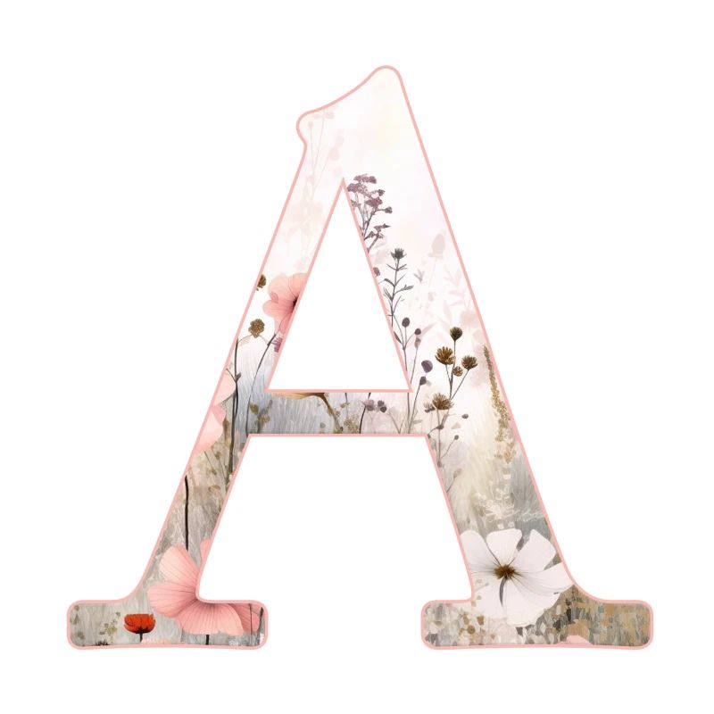 Personalizable Monogram A Floral Pattern