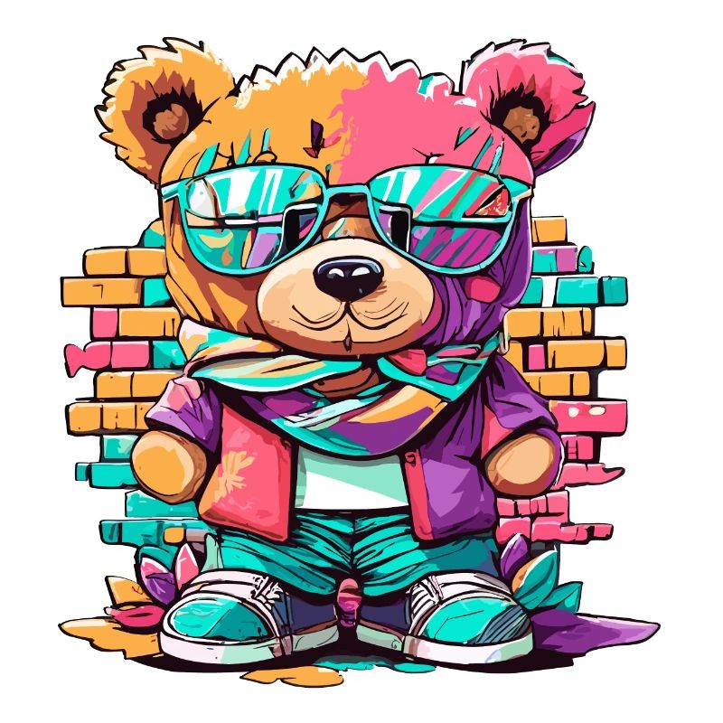 Grafitti teddy bear