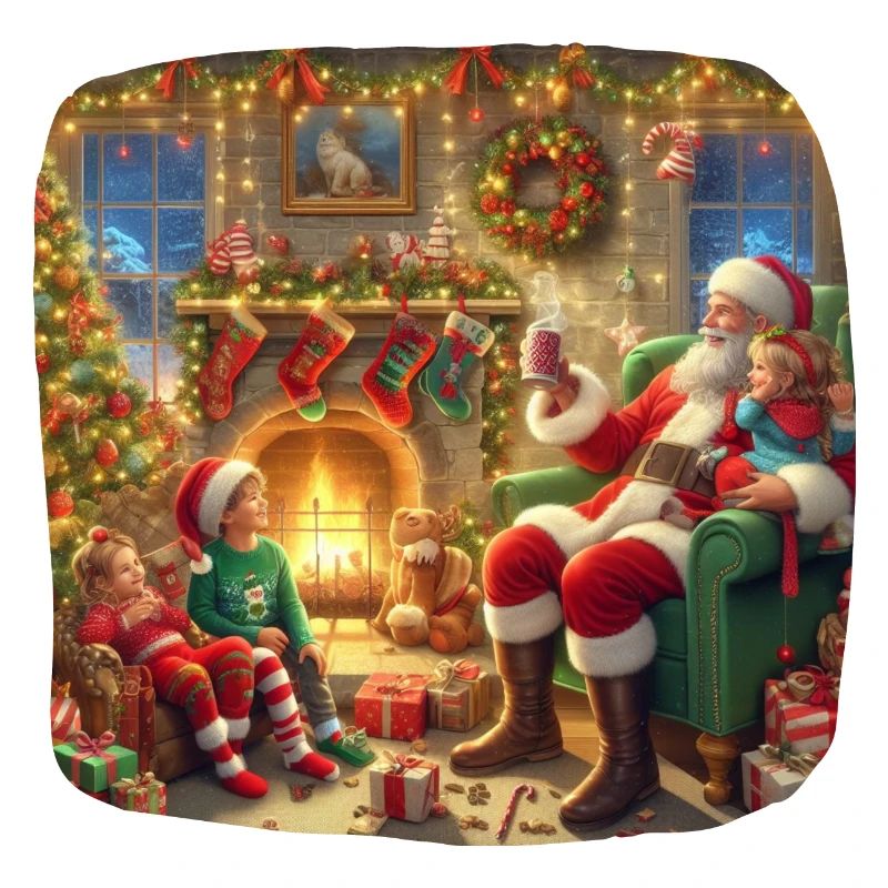 Weihnachtsmann Weihnachtsbaum Geschenke Heiligabend Abendessen Oblate