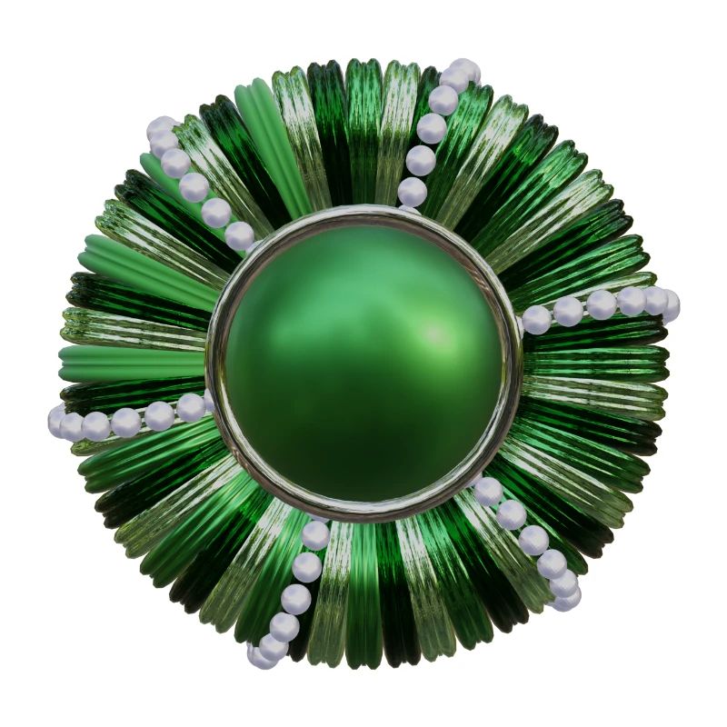 Button green with pearls