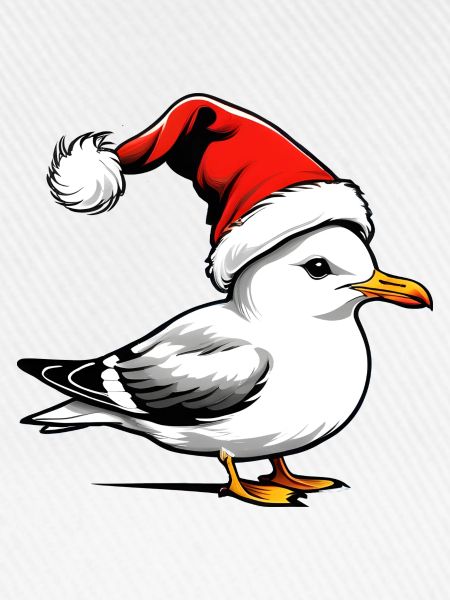 Christmas Seagull with Hat