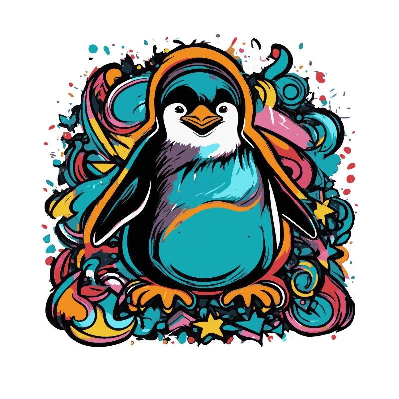 Farbenfroher Pinguin