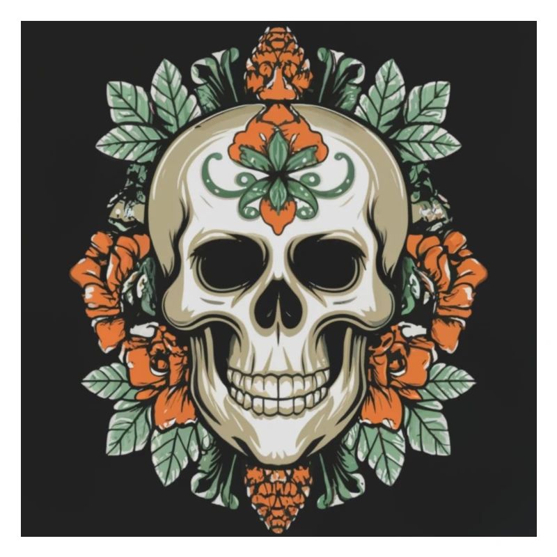 Skull with roses