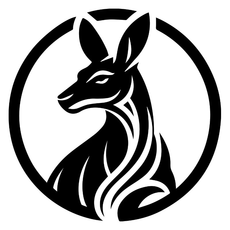Känguru Logo in schwarz-weiß