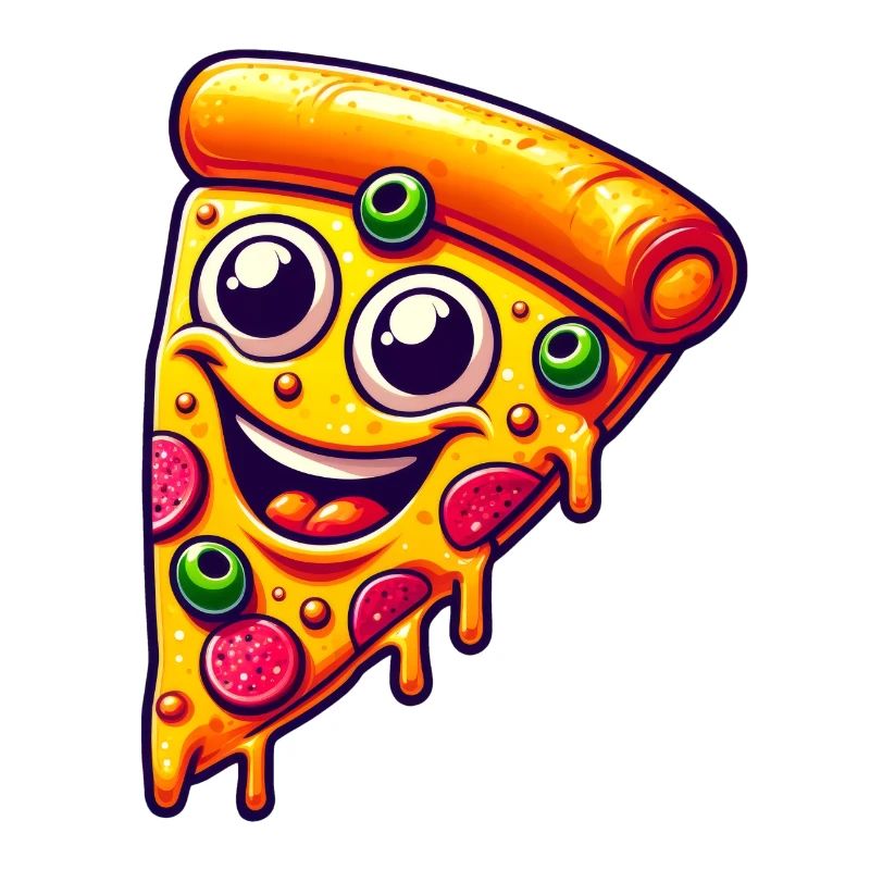 Visage de pizza heureux