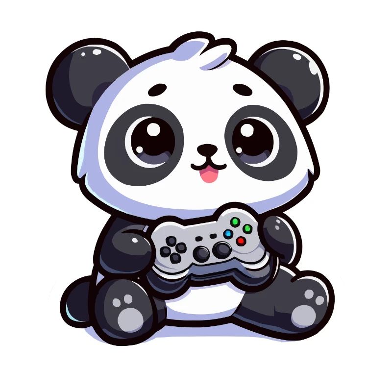 Panda mignon avec contrôleur