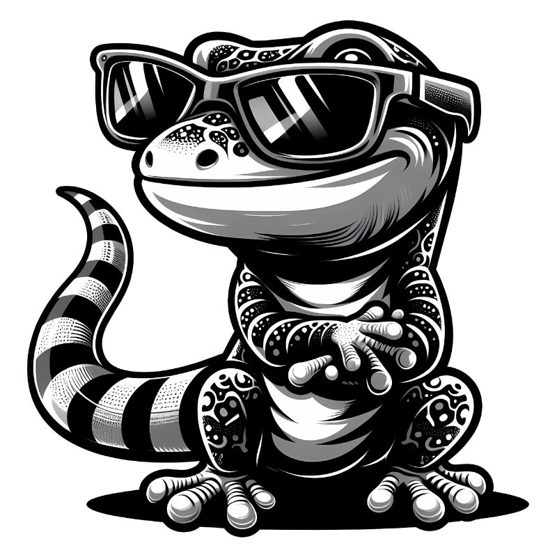 Gecko mit Sonnenbrille