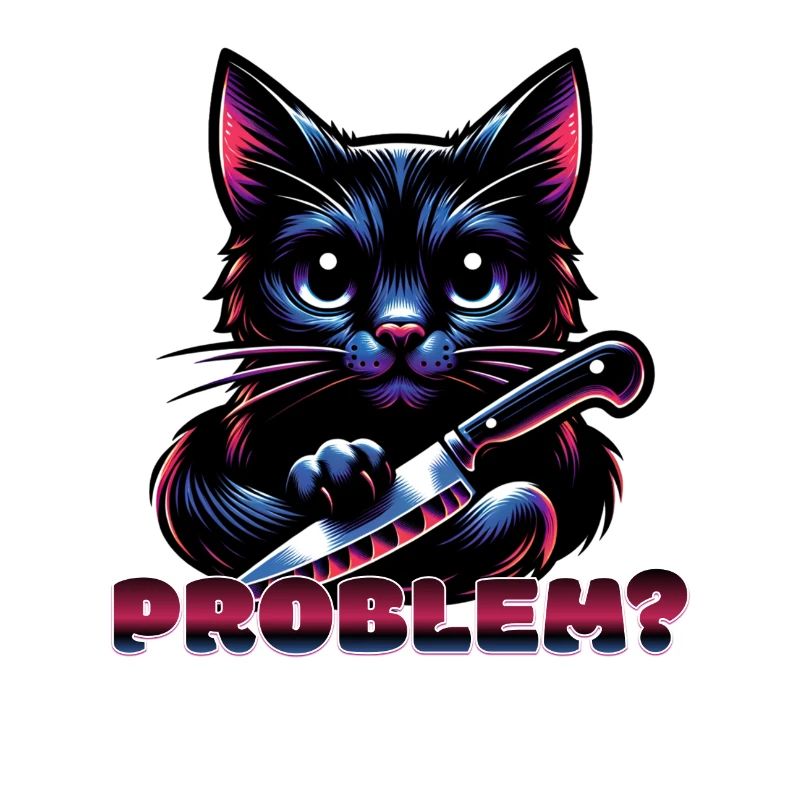Katze mit Messer Halloween