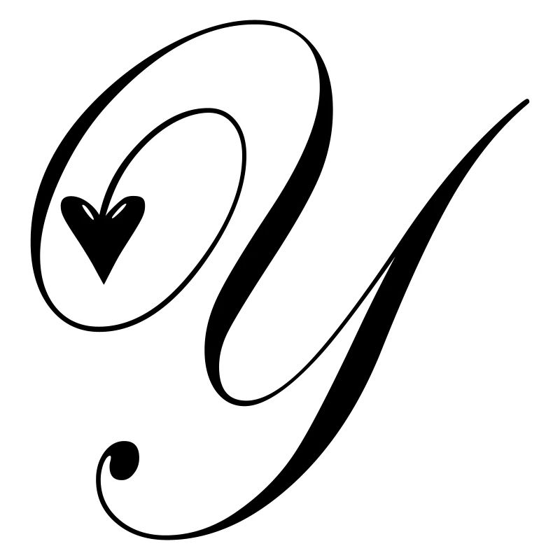 Monogram Y Heart Vine