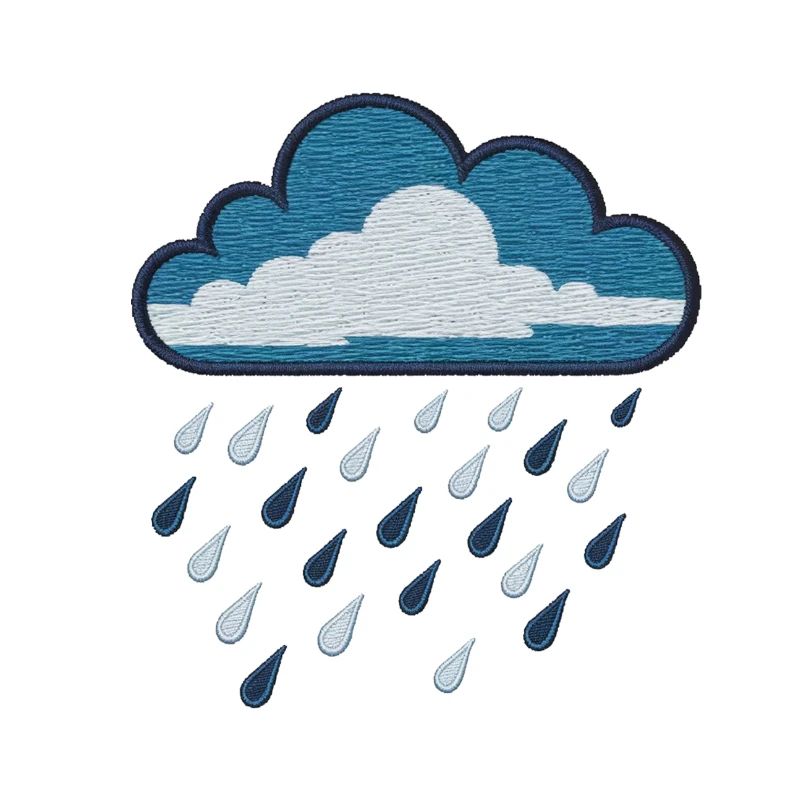 Gestickte Regenwolke