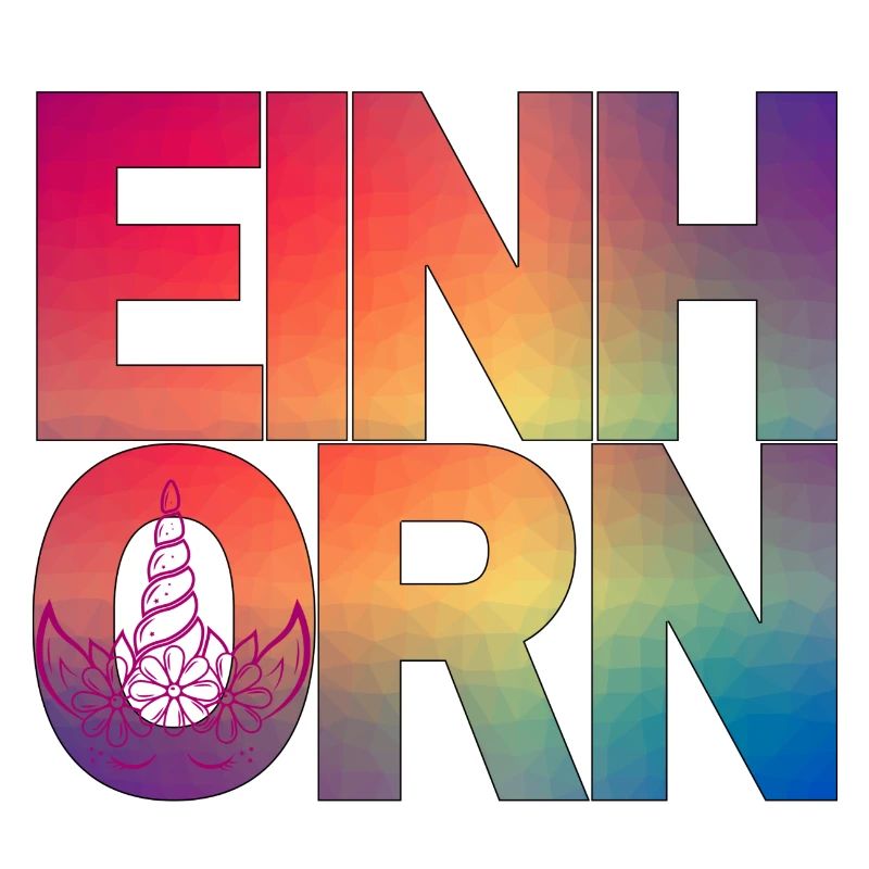 Einhorn in Regenbogenfarben