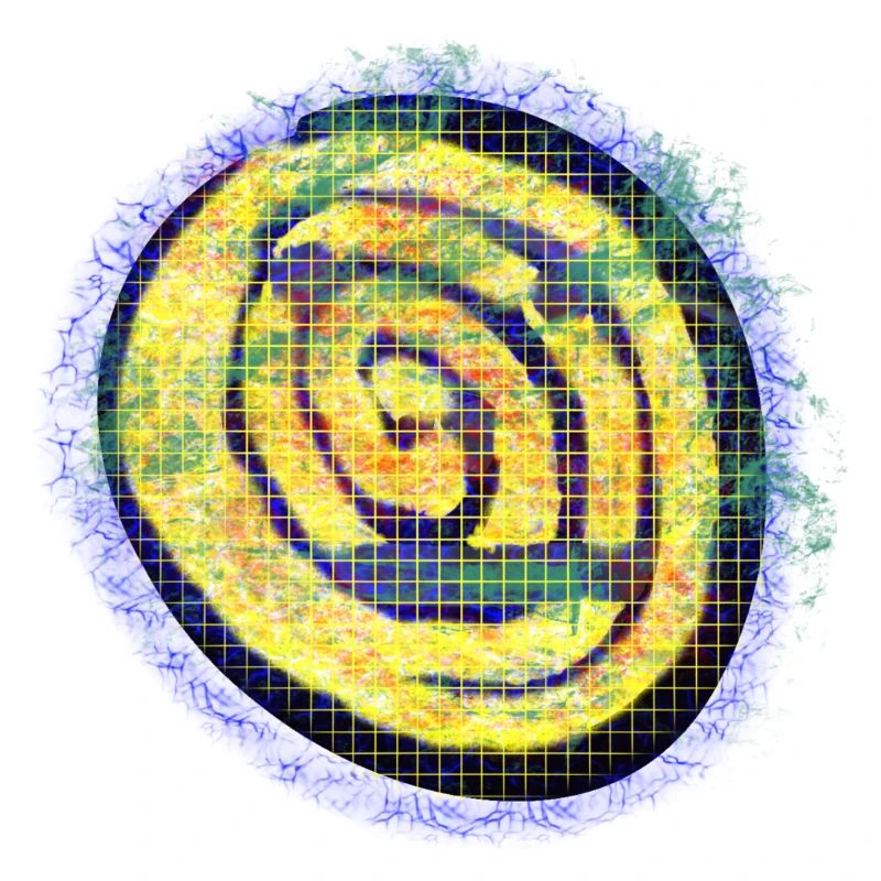 Yellow creative spiral with check pattern
