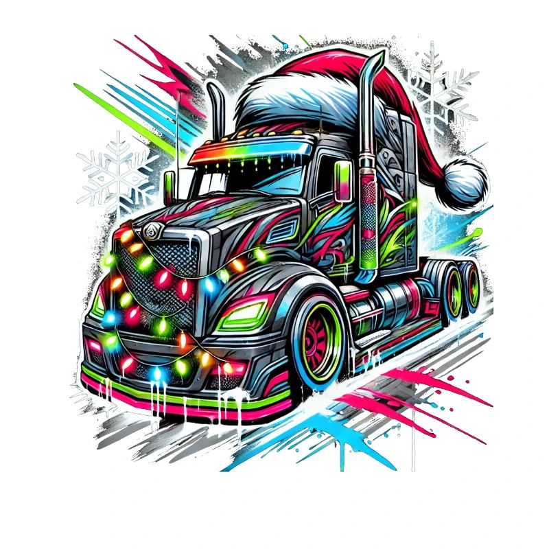 Chauffeur de camion de Noël cool