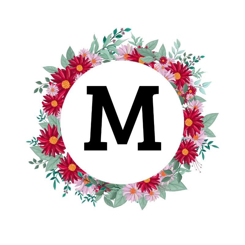 Buchstabe M Blumenkrone