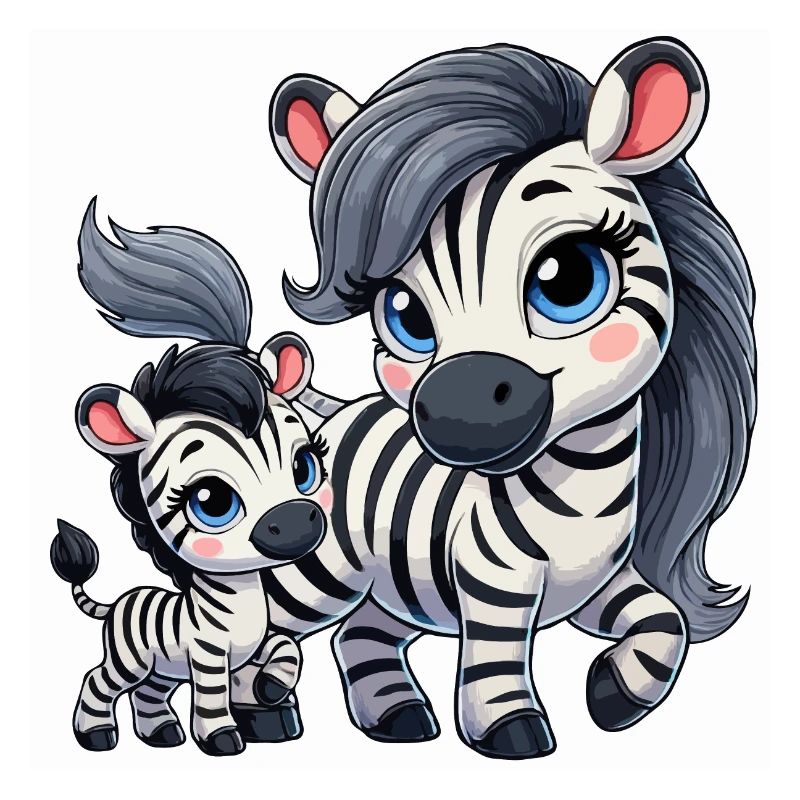 Zebra-Mutter mit Kind