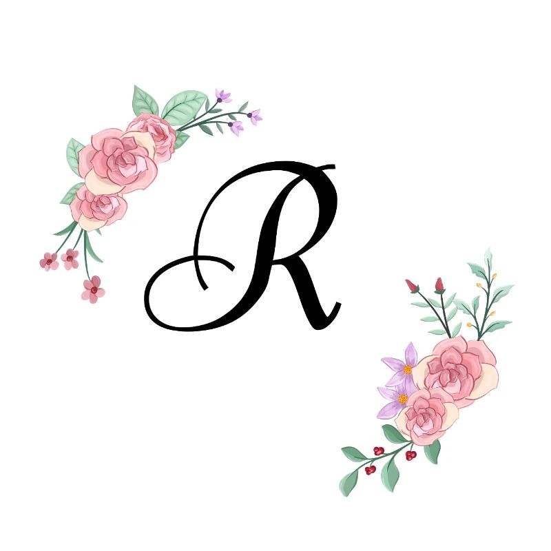 Rosa Blumenbuchstabe r