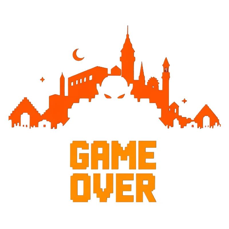 Skyline en pixel art - "game over"
