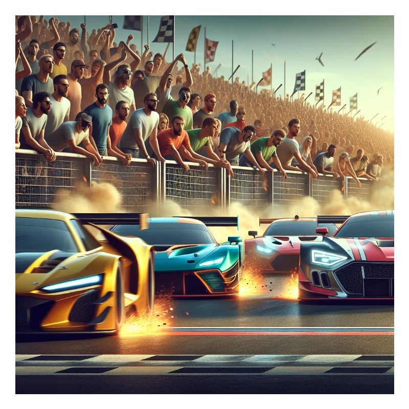 Voitures de course proches de l’arrivée