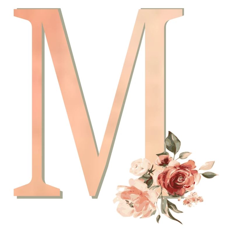 Lettre M avec fleurs