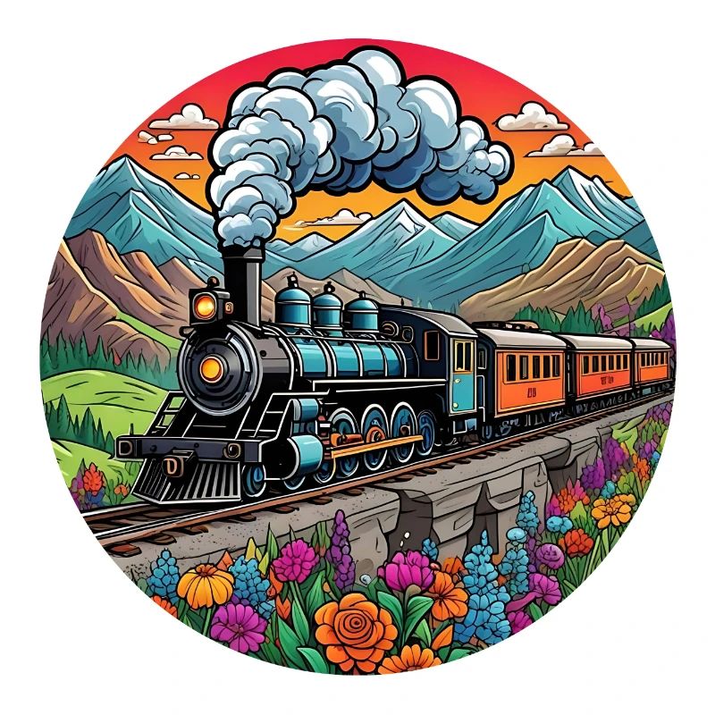 Nostalgischer Eisenbahnzug qualmender Lokomotive