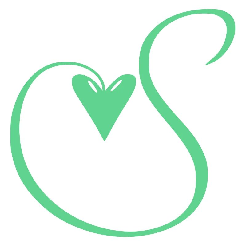 Monogram S Heart Vine