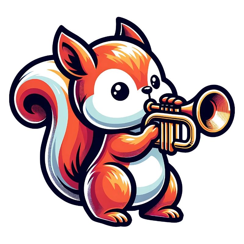Niedliches Eichhörnchen Mit Trompete