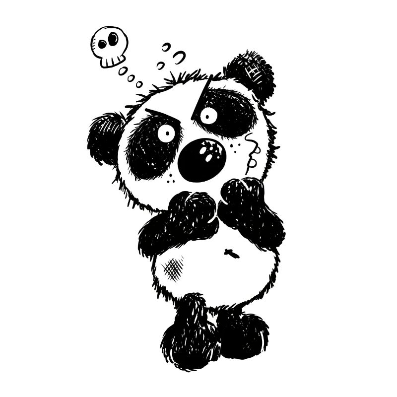 Grummeliger Panda