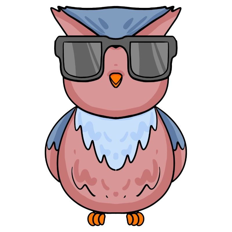 coole Eule mit Sonnenbrille