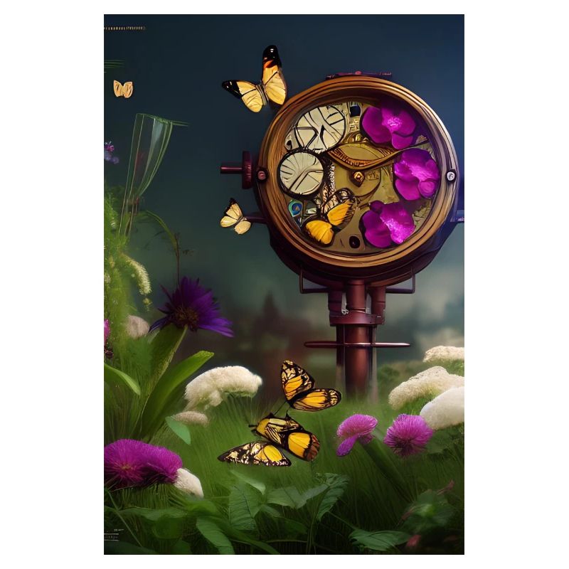 Fleurs et papillon