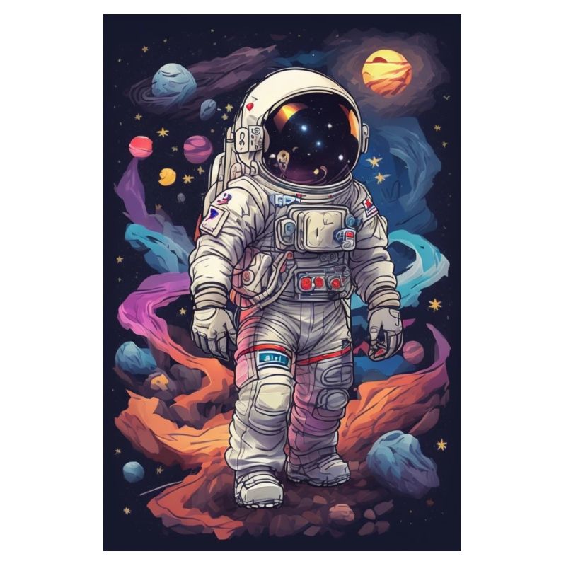 retro illustrations austronaut space