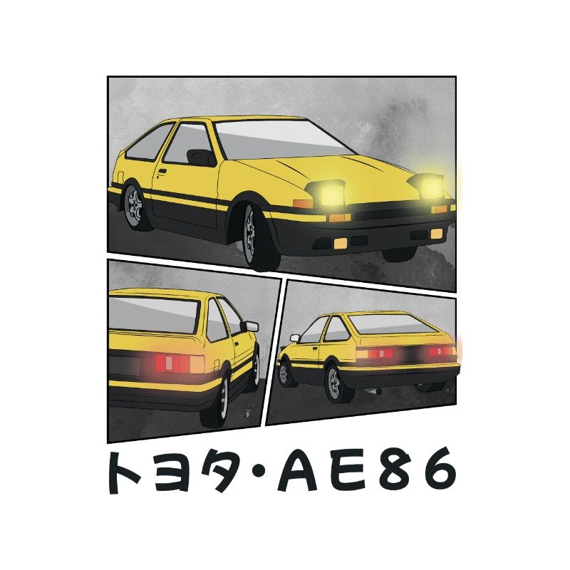 SUNBURST CAR COMIC / POP UP HEADLIGHTS HATCHBACK