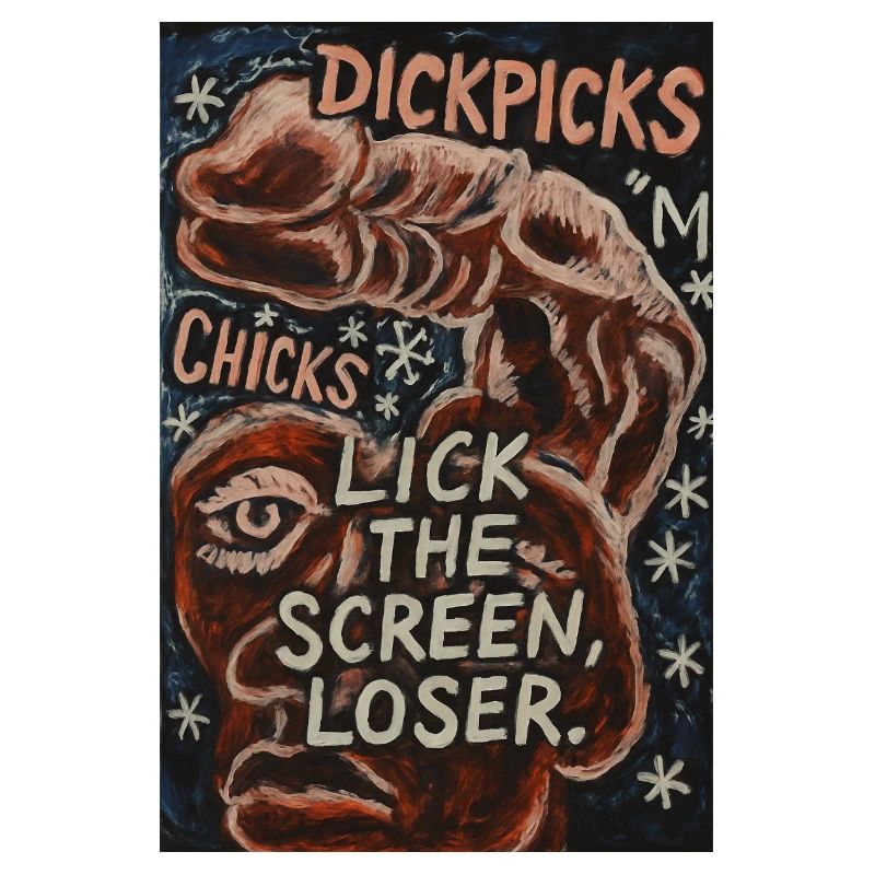 Provocative artistic graphics with witty text