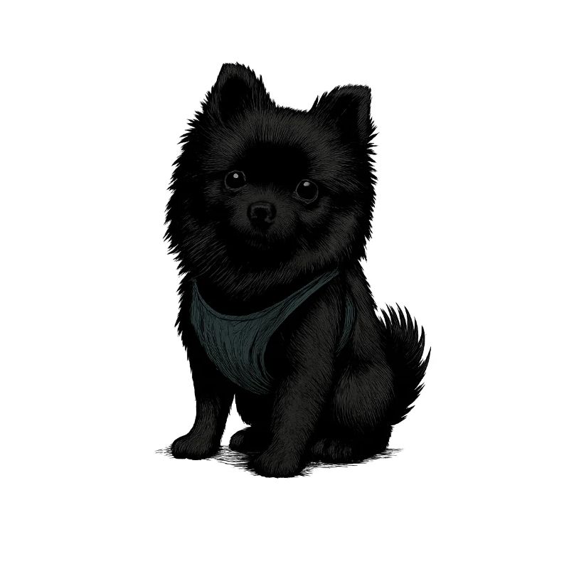 Schwarzer Spitz Hund mit Süssenblick