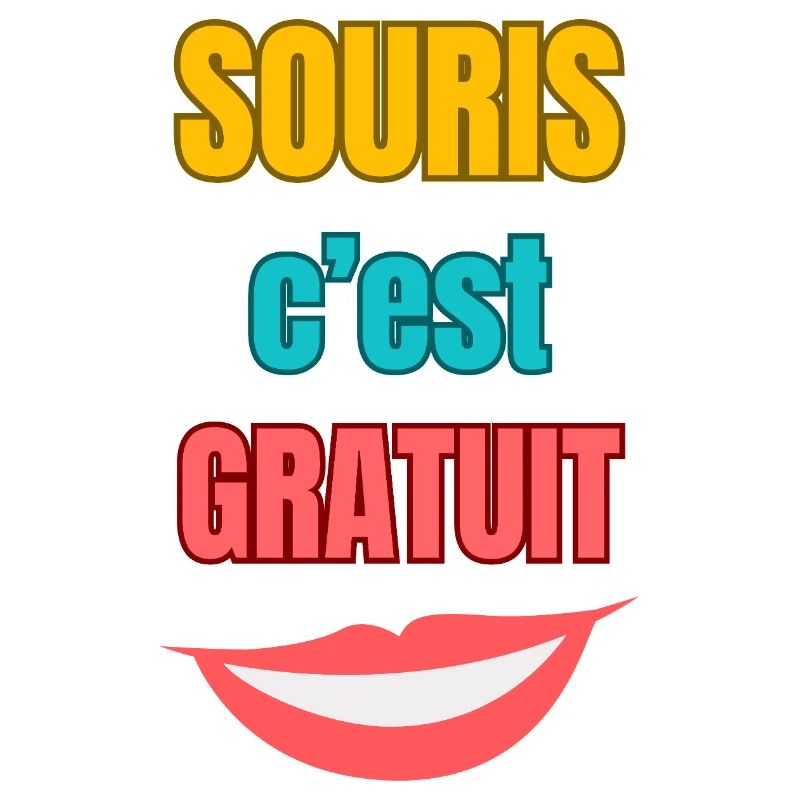 Souris c’est gratuit — typographie colorée