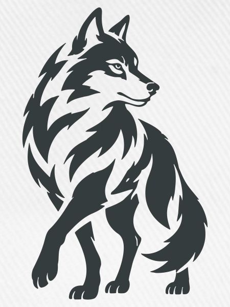 Geometrischer Wolf – Silhouette