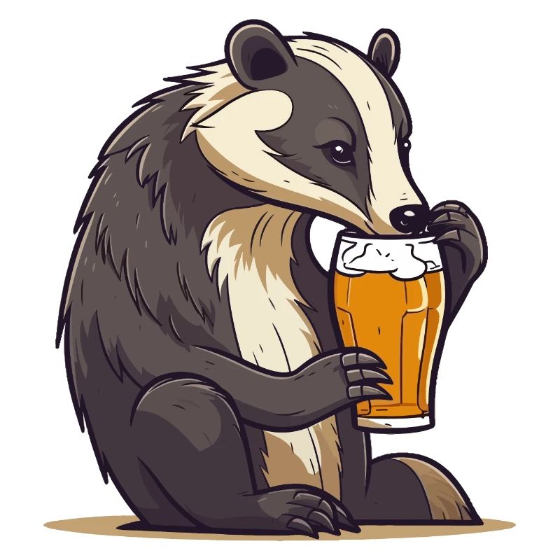 Dachs trinkt Bier