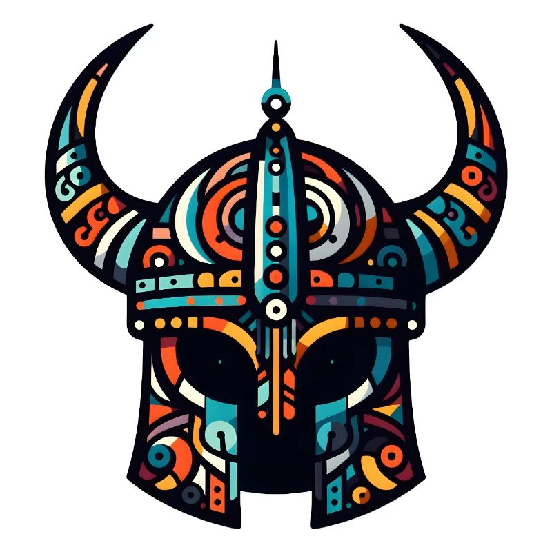 Wikingerhelm mit abstraktem Muster
