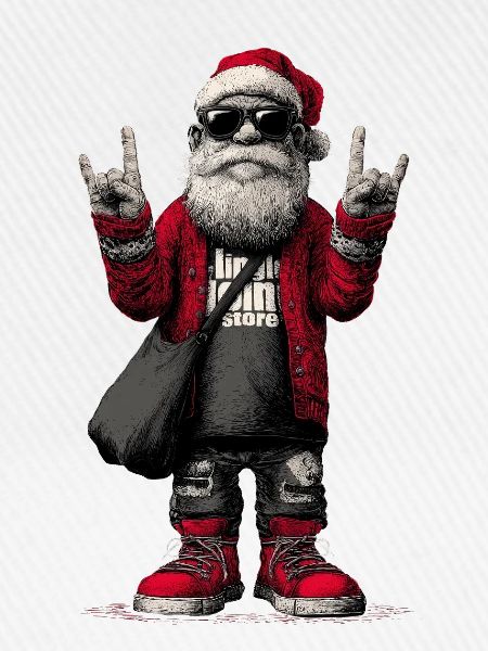 Rocking Santa with sunglasses