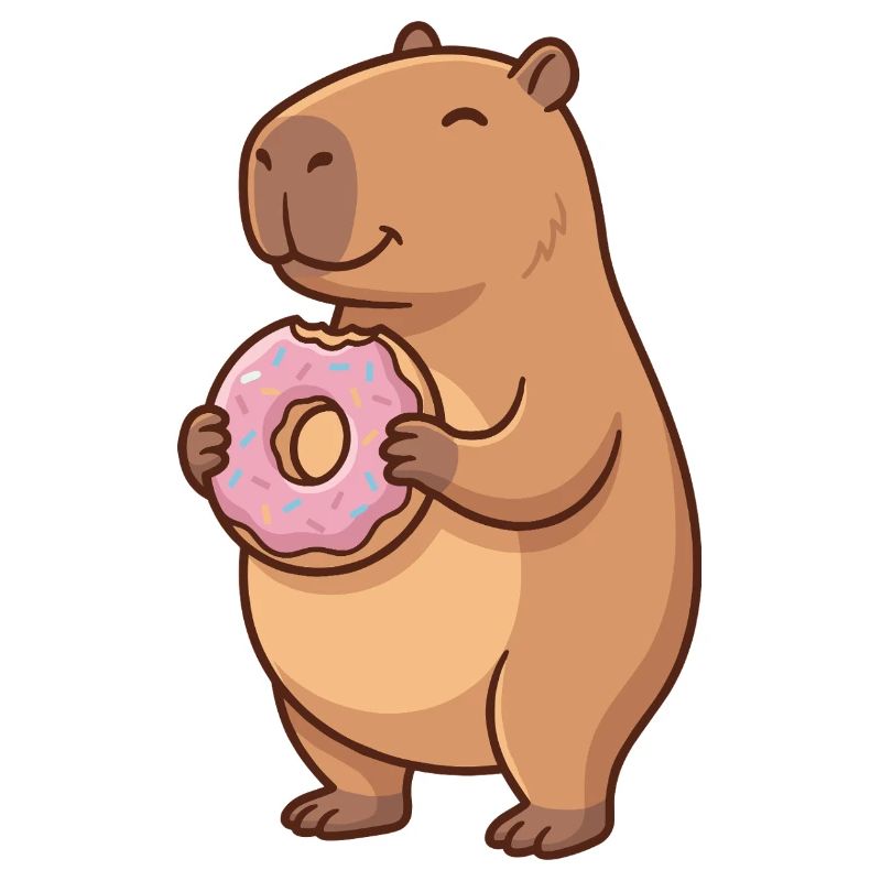 Capybara avec motif d’animal mignon en beignet