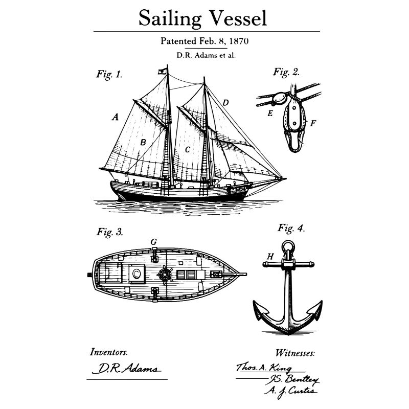 Klassisches Segelschiff-Bauplan